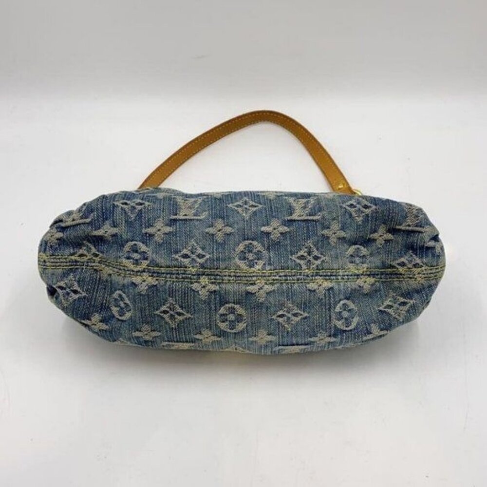 Authentic Louis Vuitton Denim Mini Pleaty Vintage Pouch Pochette Bag Monogram LV - Picture 5 of 9